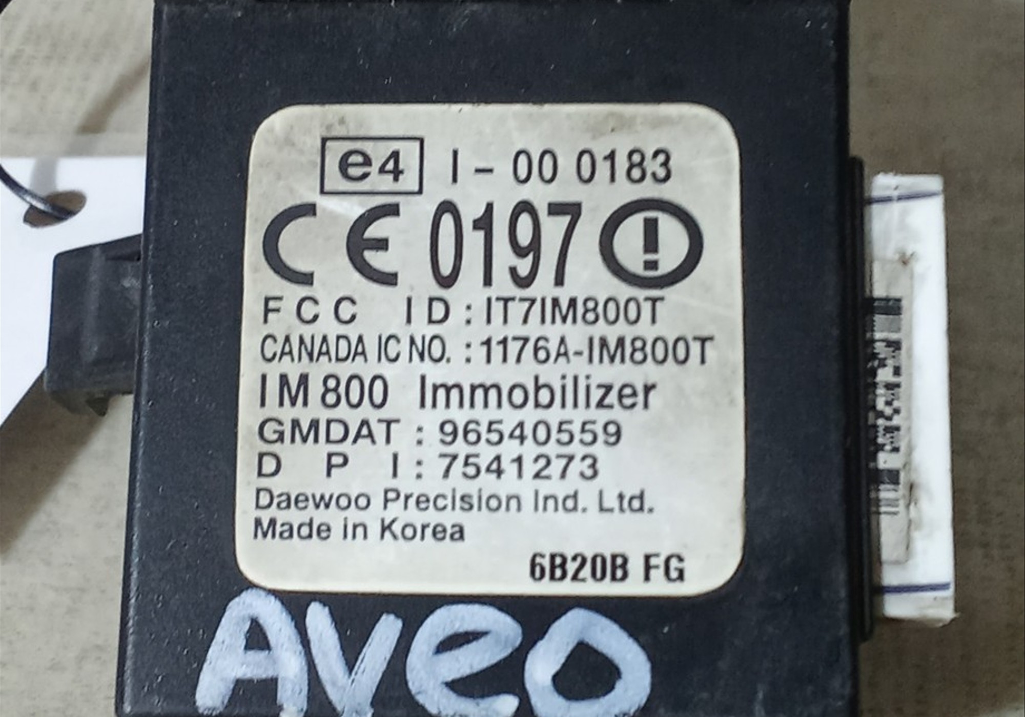 96540559 Иммобилайзер для Chevrolet Aveo