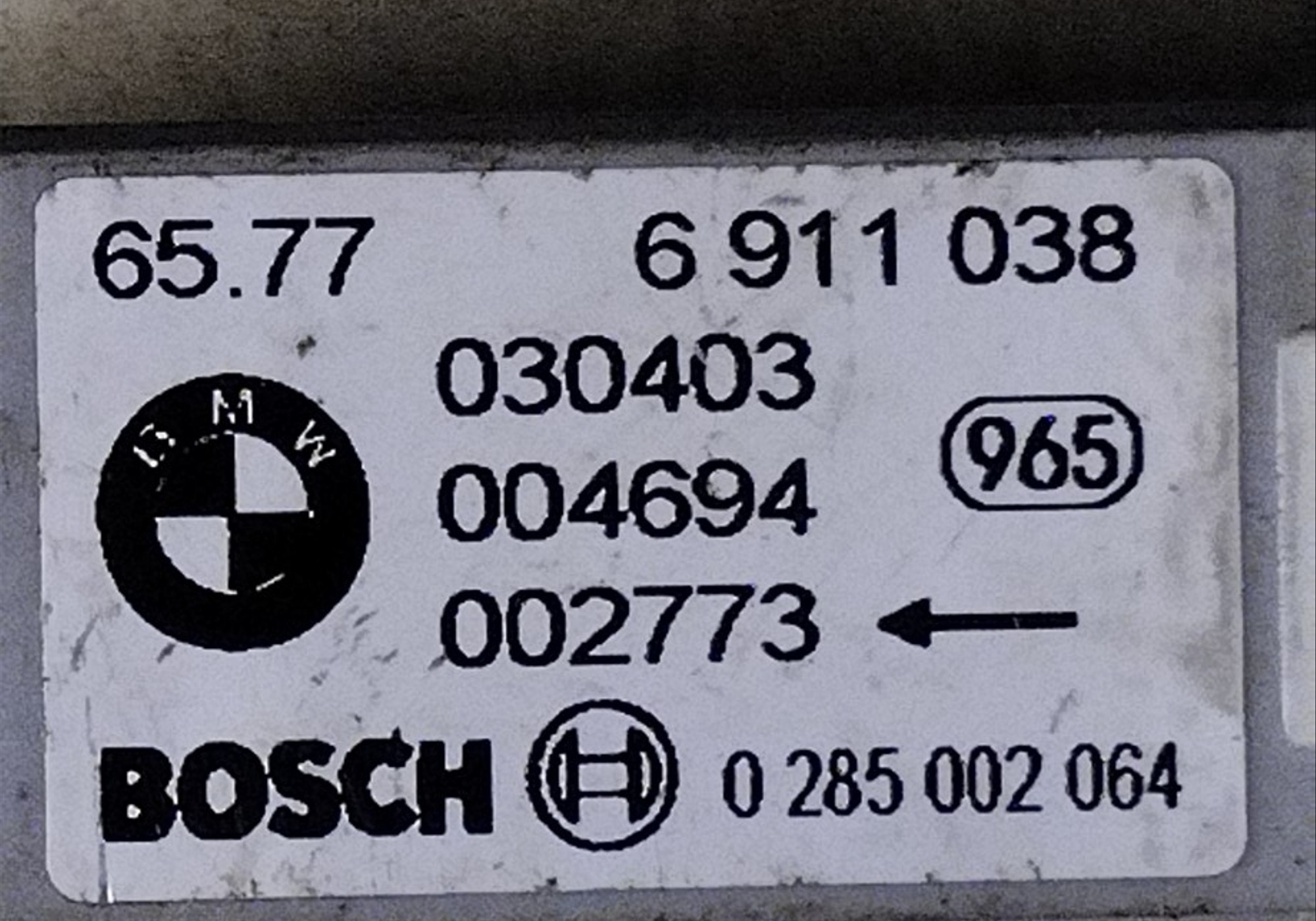 65776911038 Датчик удара для BMW 3 E46 (с 1998 по 2006)