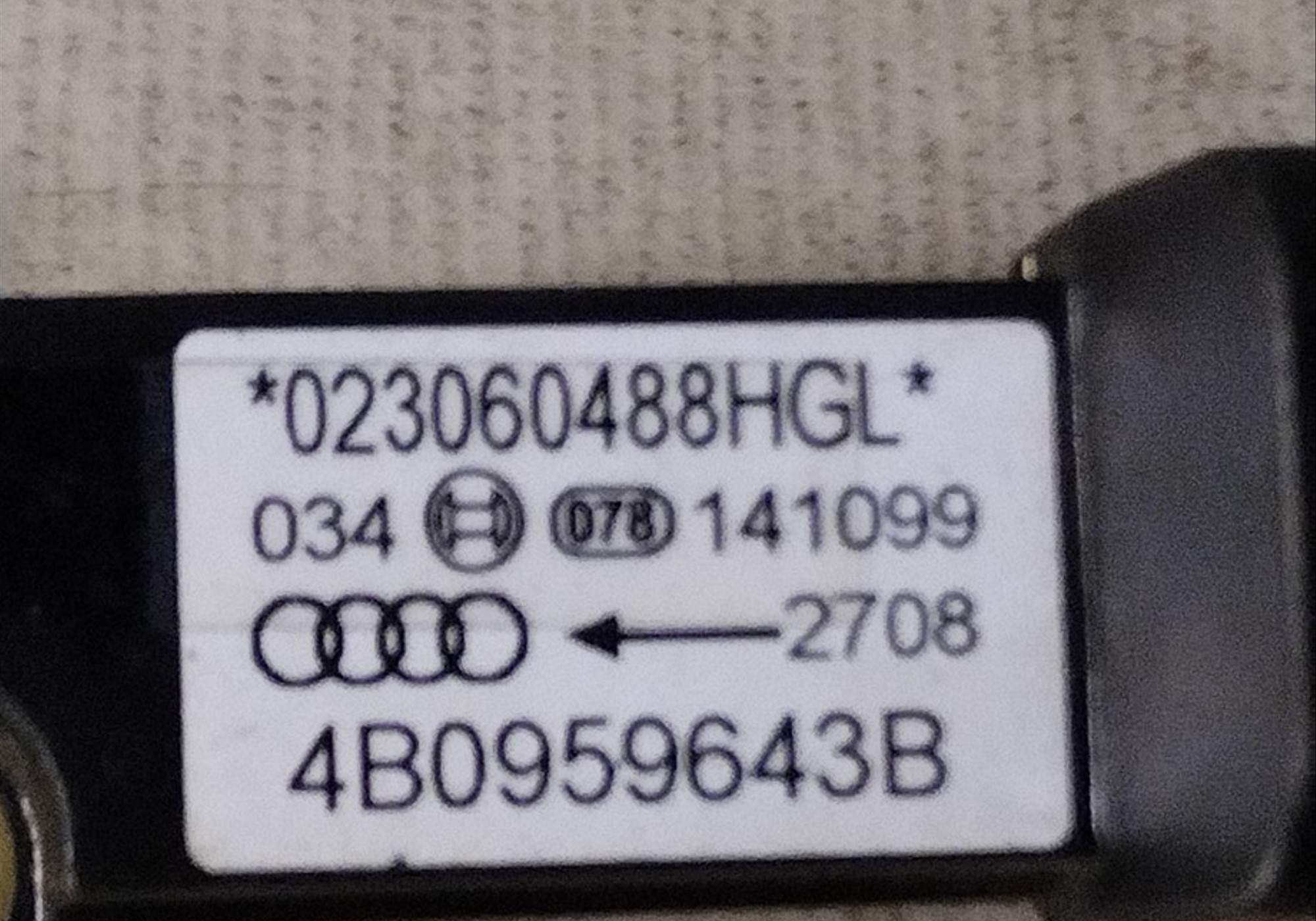 4B0959643B Датчик удара для Audi A6 C5 (с 1997 по 2005)