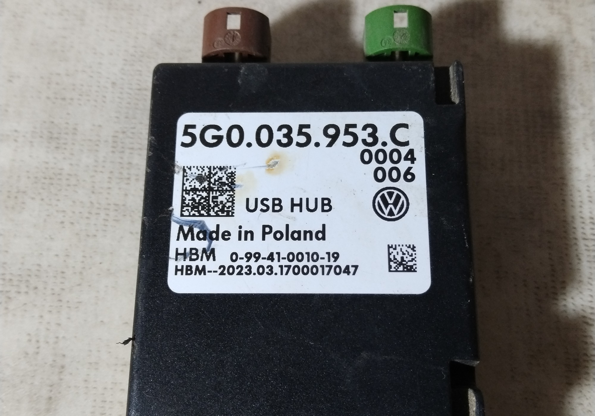 5G0035953C Блок управления USB-конвертера для Volkswagen Touareg II (с 2010 по 2018)