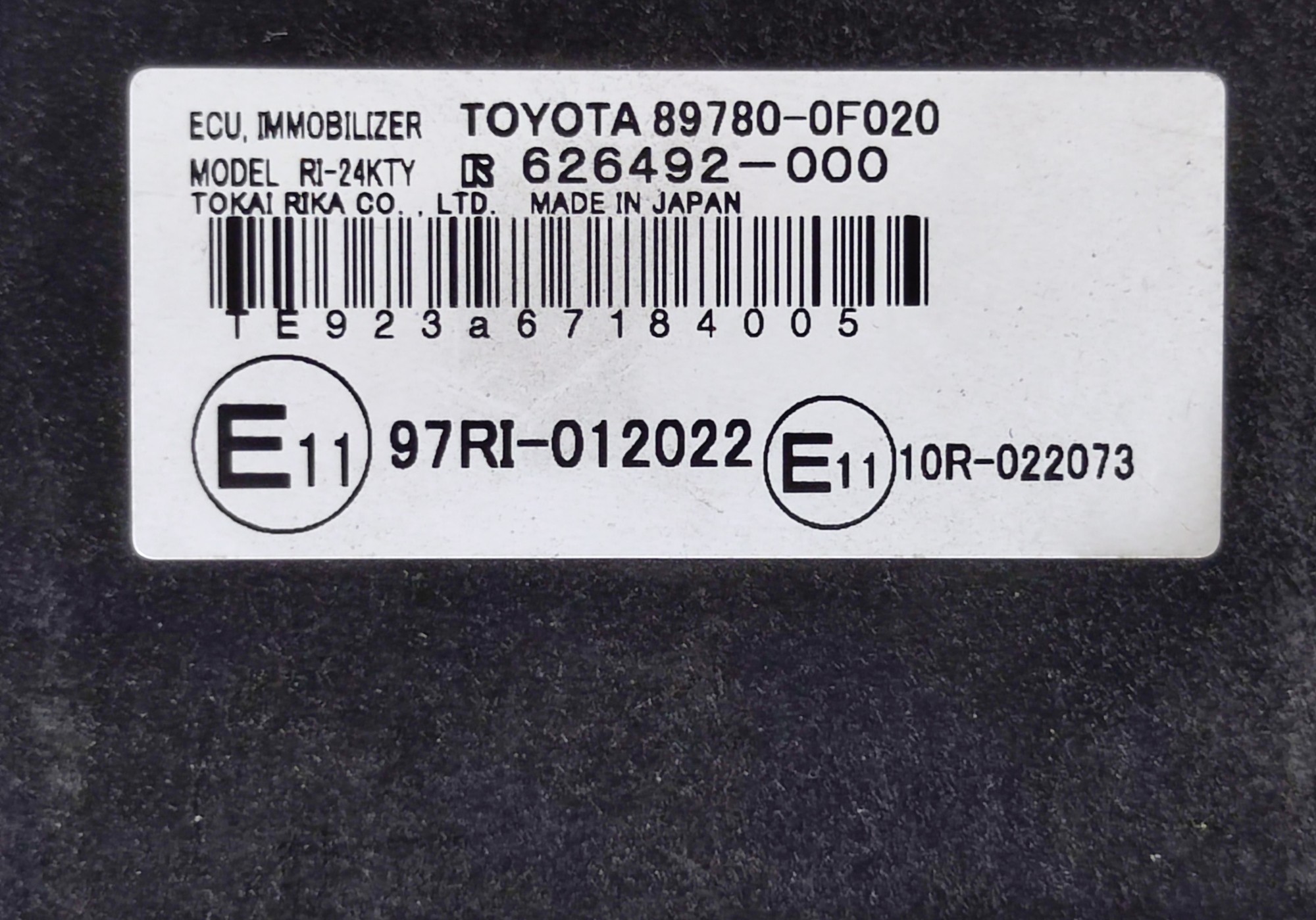 897800F020 Блок иммобилайзер для Toyota Corolla Verso (с 2002 по 2009)