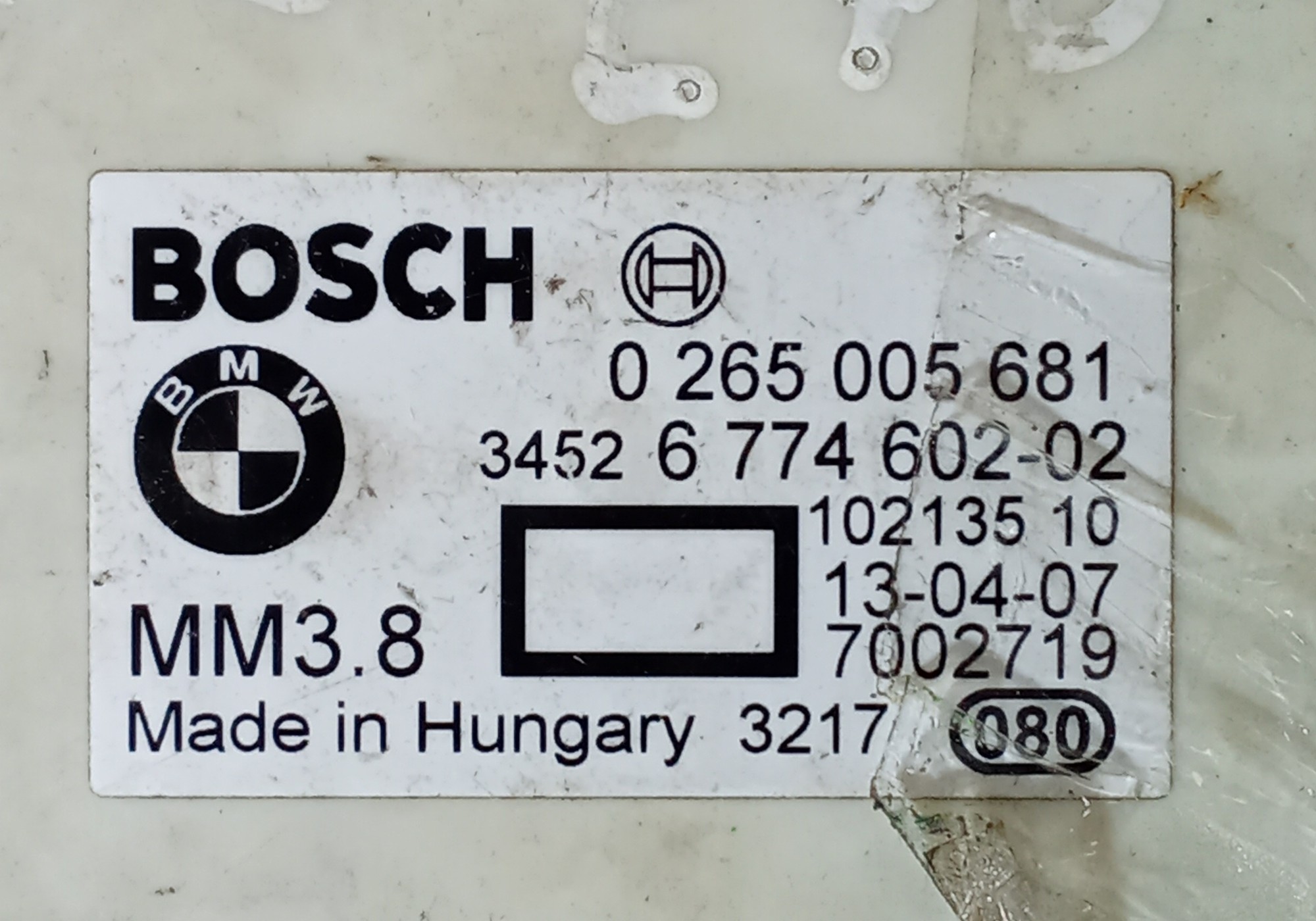 677460202 Датчик ускорения для BMW X5 E70 (с 2007 по 2013)
