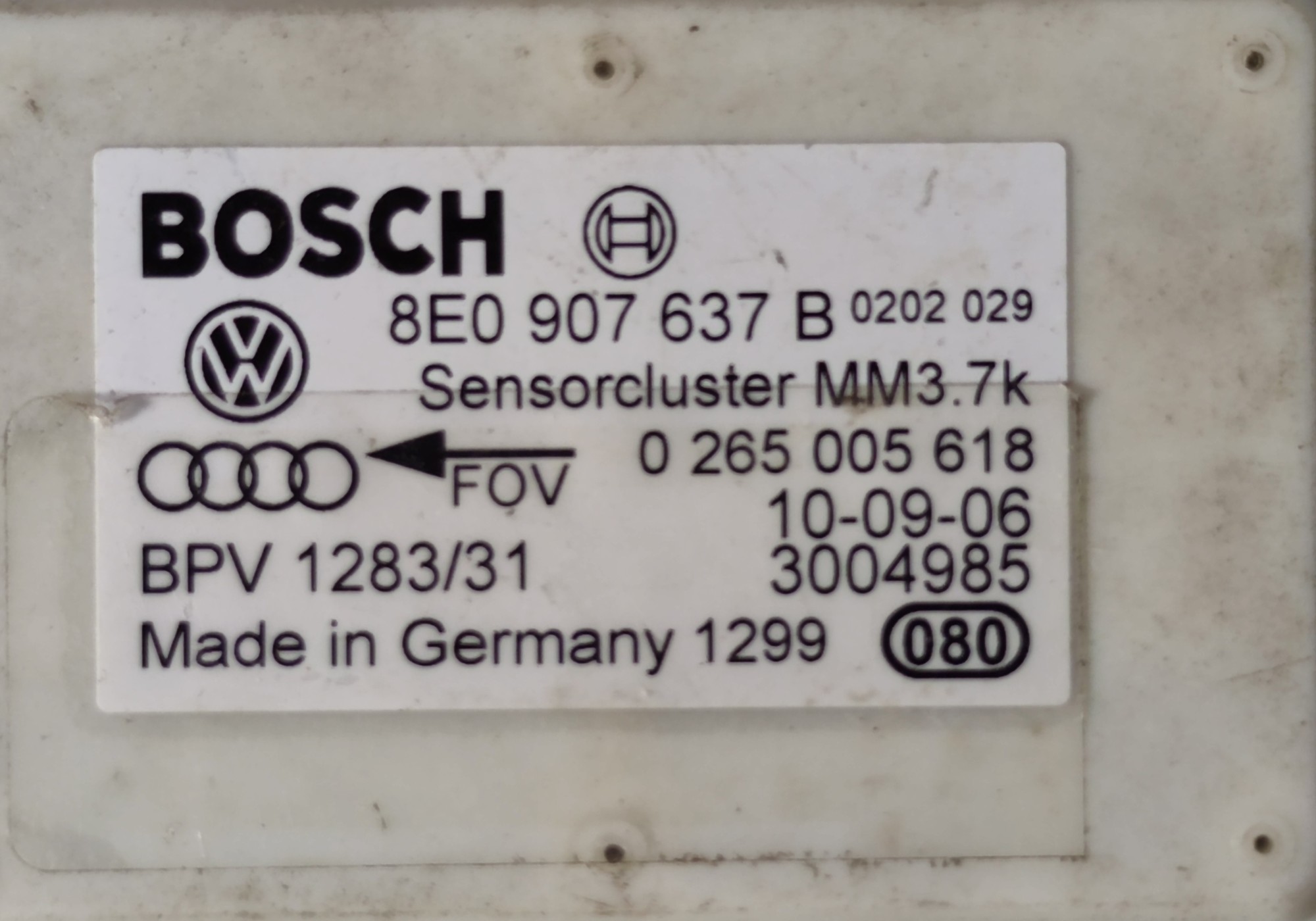 8E0907637B Датчик ускорения для Audi A4