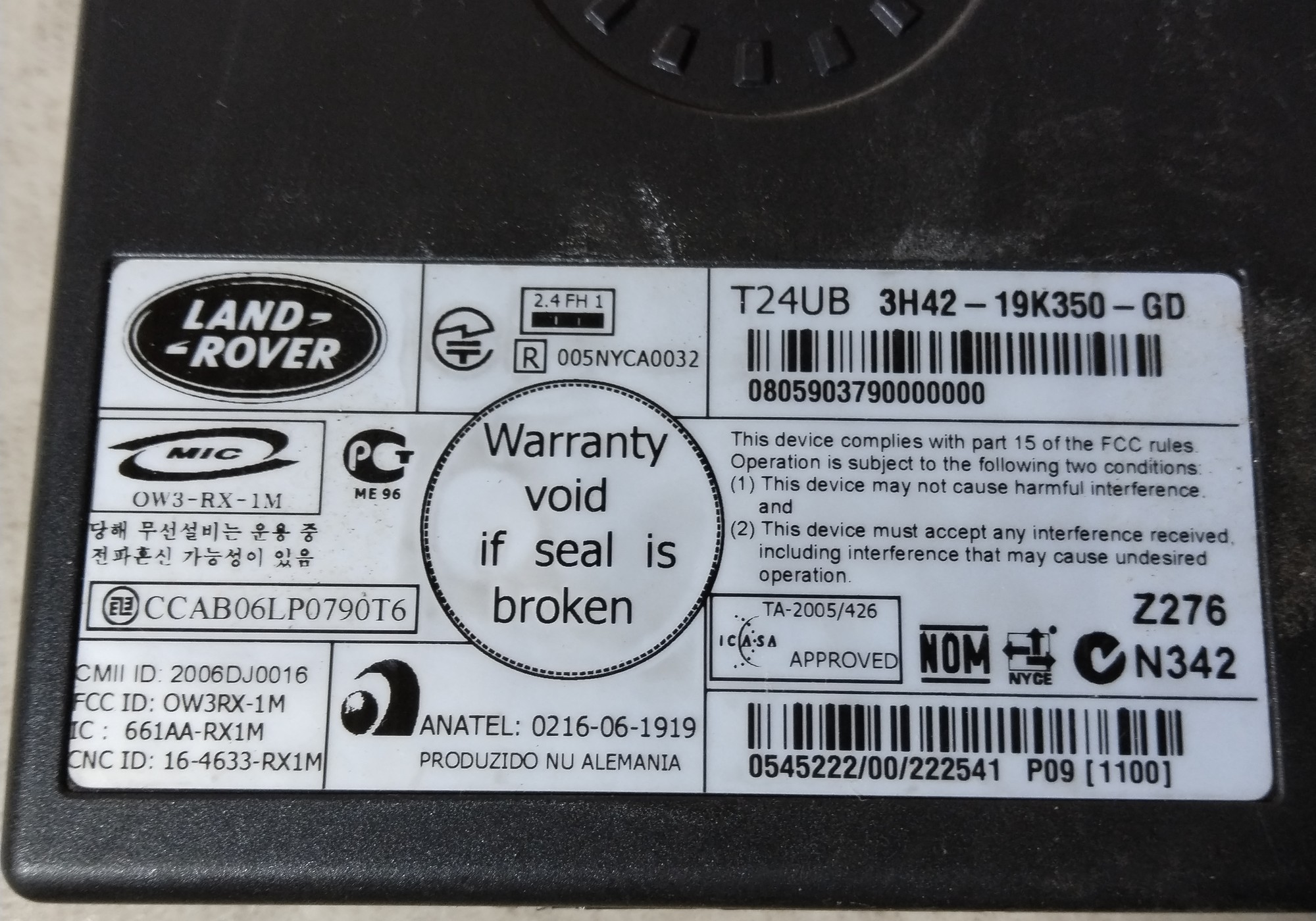 3H4219K350GD Блок управления телефоном для Land Rover Discovery