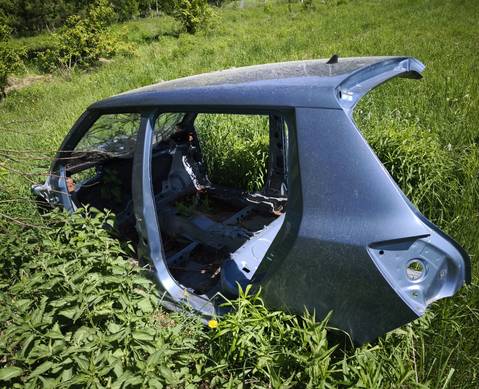 Кузов по частям сине-серый 2009 для Skoda Fabia II (с 2006 по 2014)