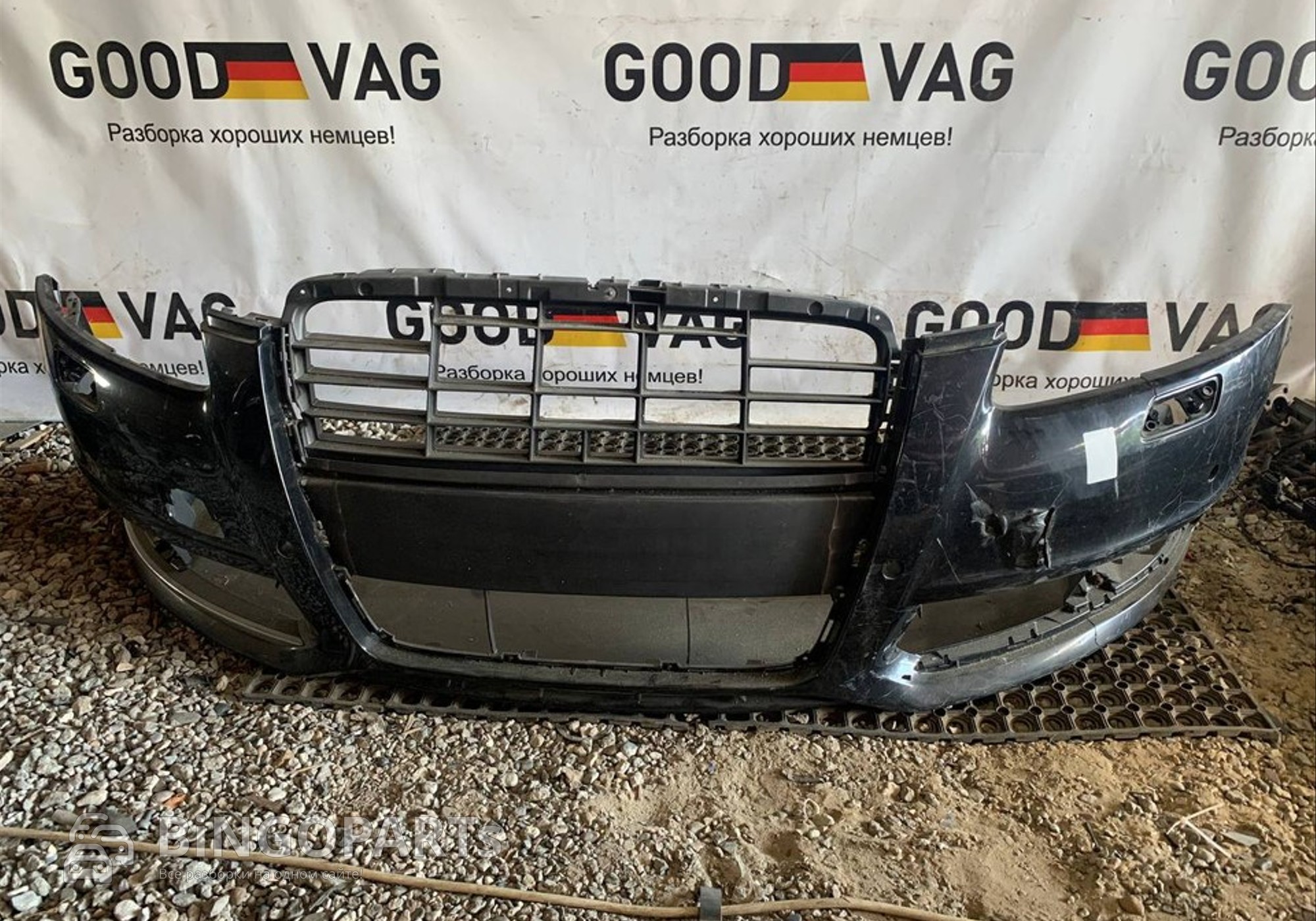 4F0807437AG Бампер передний черный A6 C6 2008-2011 для Audi A6 C6 (с 2004 по 2011)