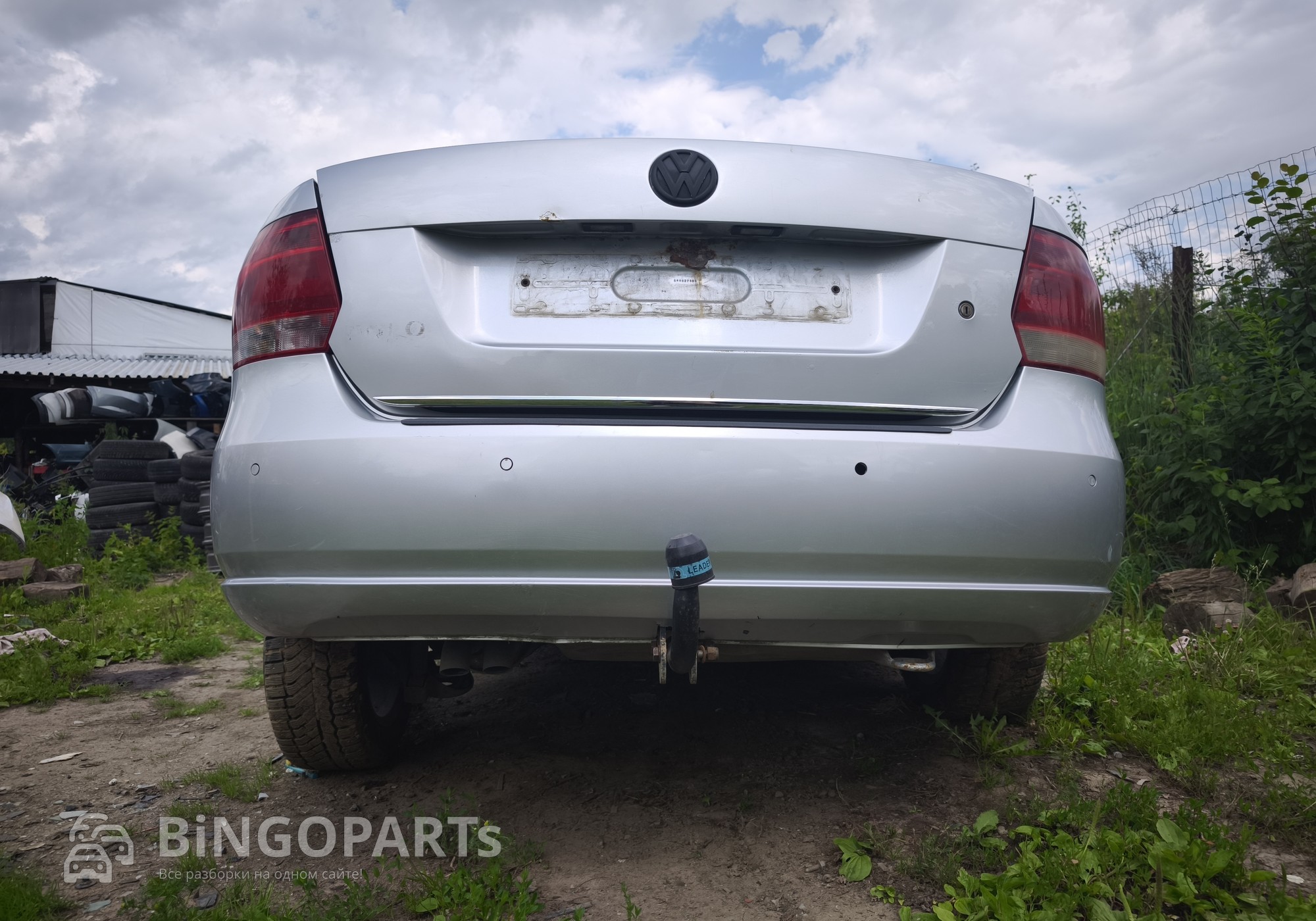 6RU807421C Бампер задний серебристый в сборе для Volkswagen Polo V (с 2009 по 2020)