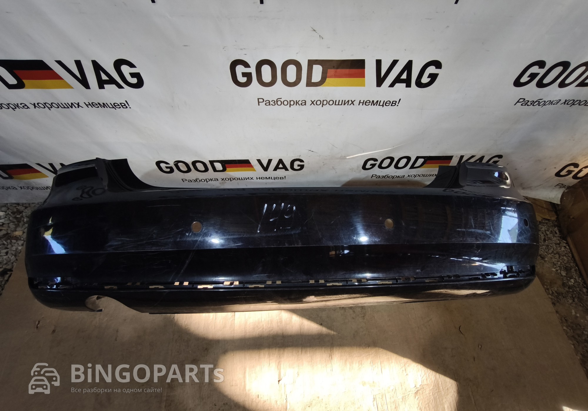 6RU807421D Бампер задний черный Поло 5 2015-2020 для Volkswagen Polo V (с 2009 по 2020)