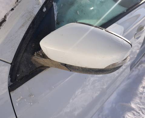 5JB857501H Зеркало заднего вида боковое левое белое для Skoda