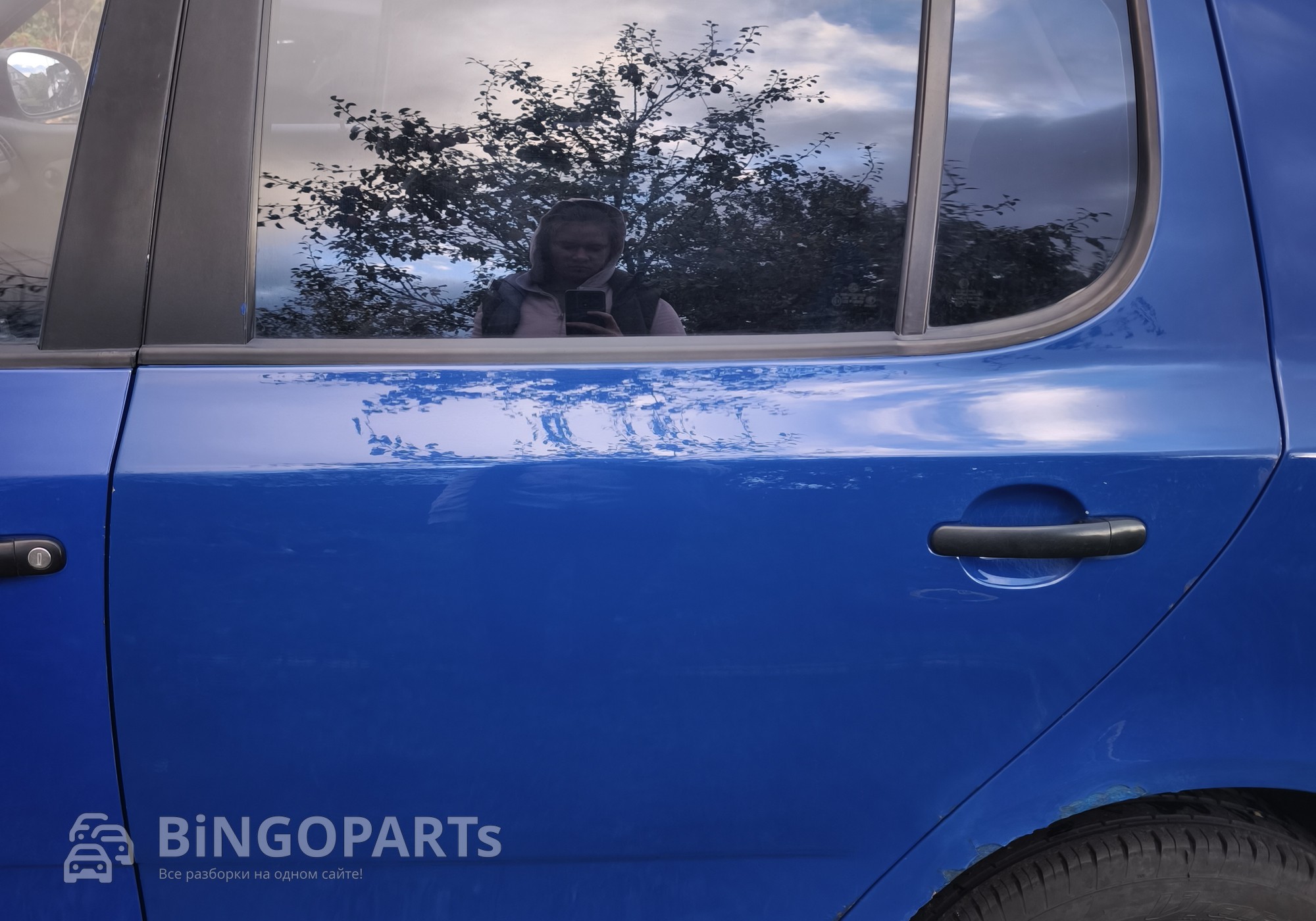 5J6833055 Дверь задняя левая синяя для Skoda Fabia II (с 2006 по 2014)
