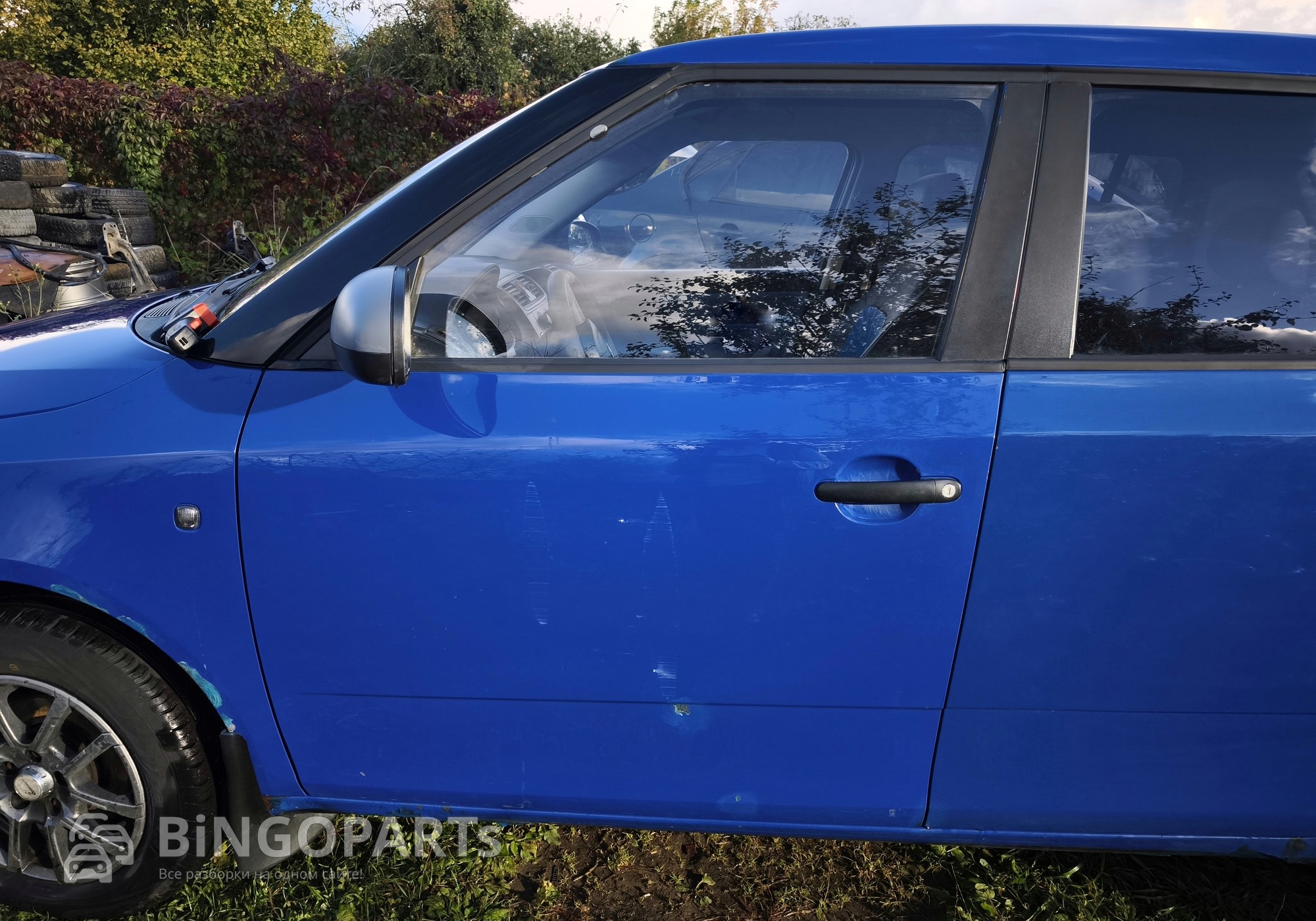 5J6831055 Дверь передняя левая синяя для Skoda Fabia II (с 2006 по 2014)