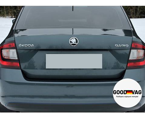 60U827025 Крышка багажника в сборе серо-синяя для Skoda Rapid I (с 2012 по 2020)
