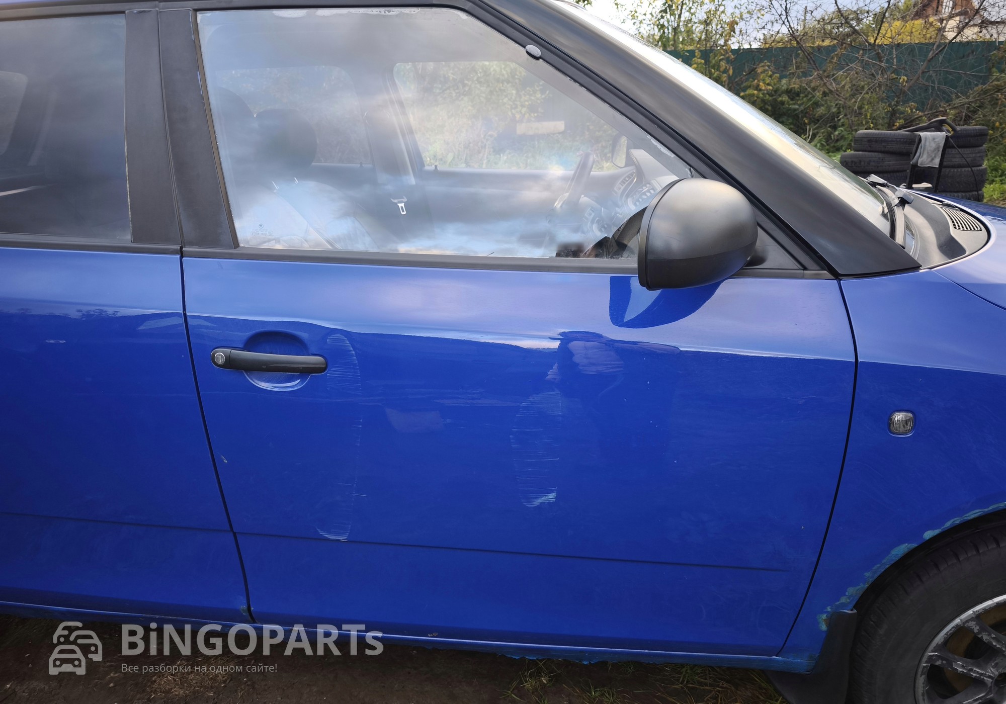 5J6831056 Дверь передняя правая синяя для Skoda Fabia II (с 2006 по 2014)
