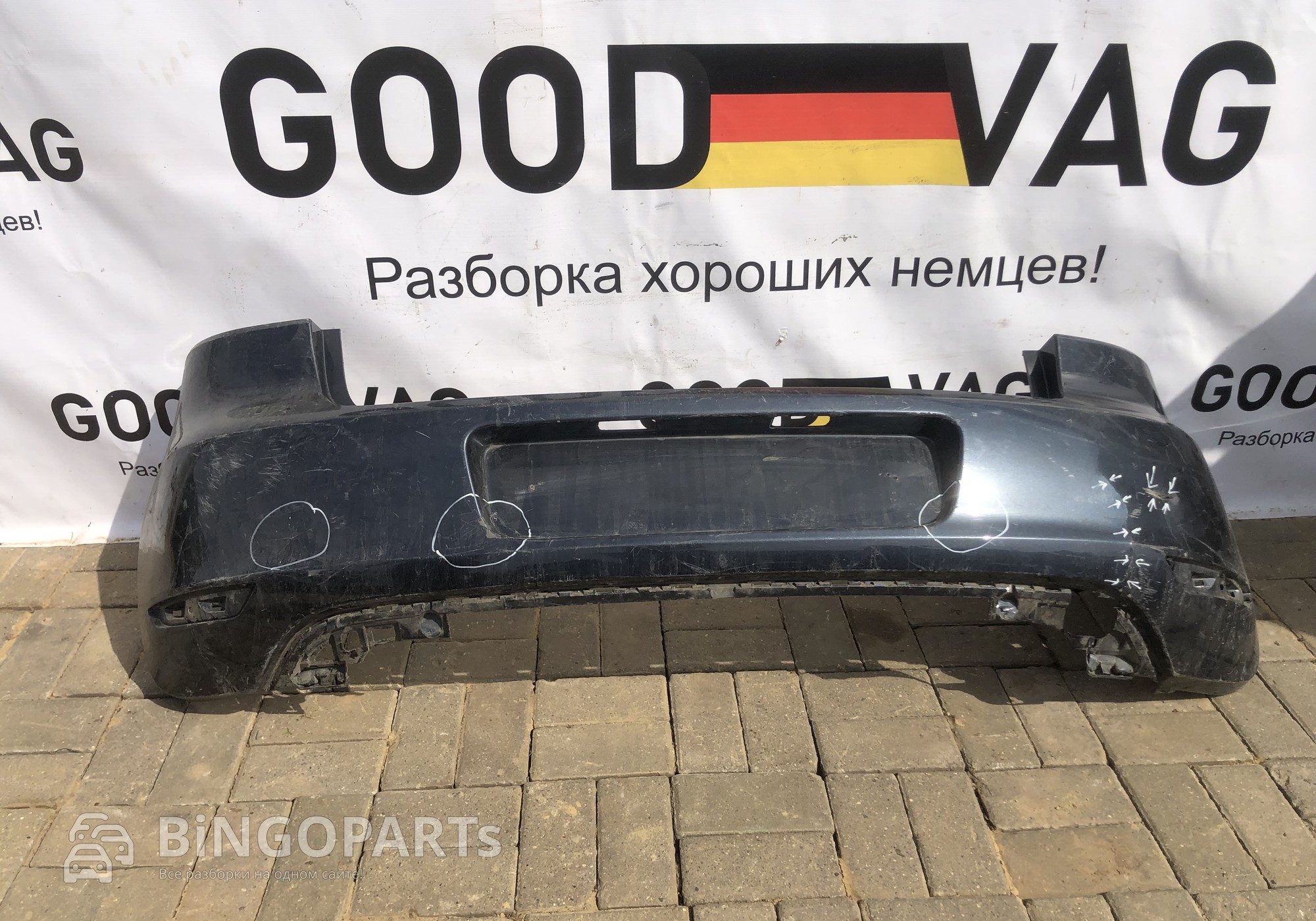 5K6807421GRU Бампер задний для Volkswagen Golf VI (с 2009 по 2012)