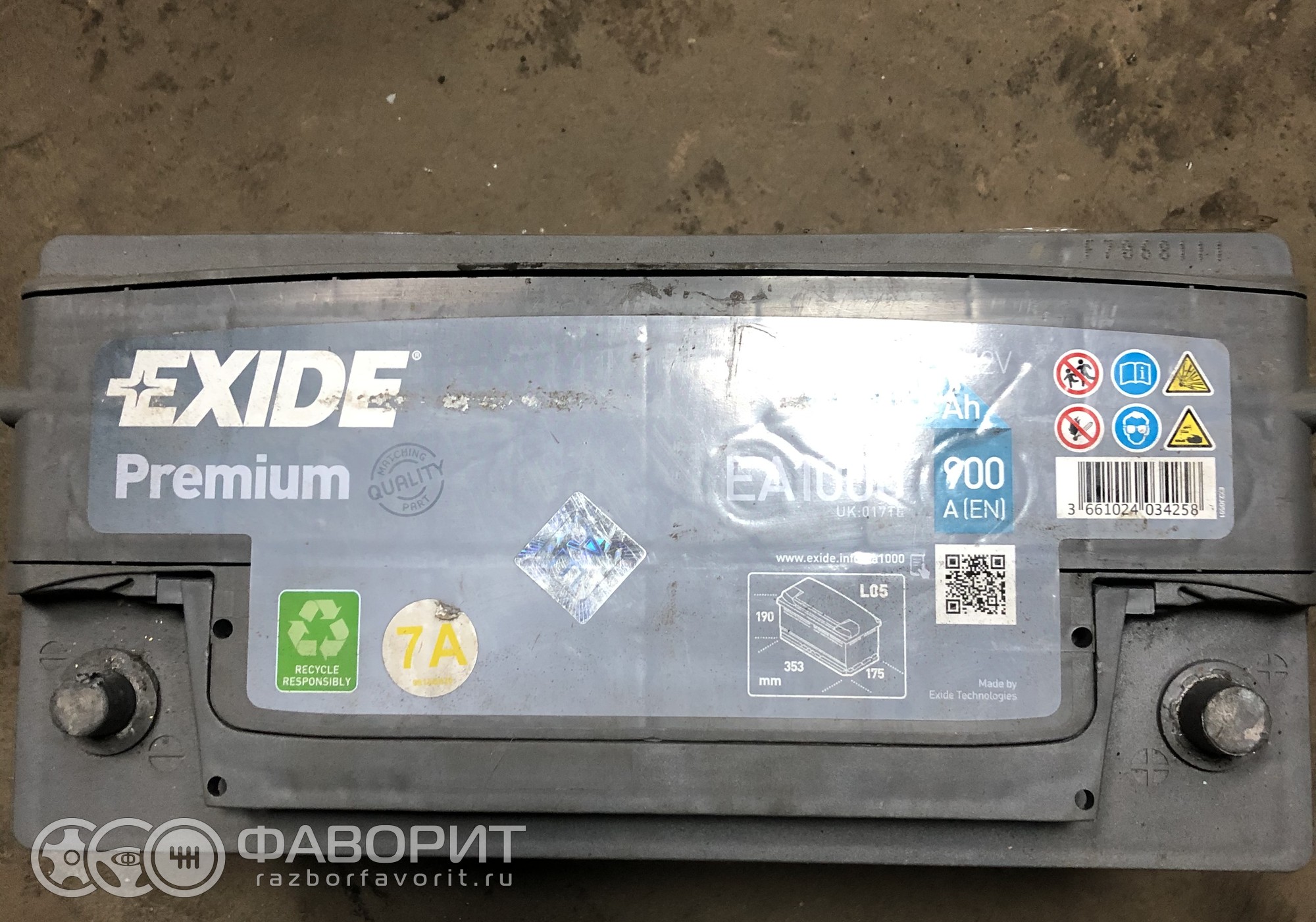 Аккумулятор 12V 100Ah 900A R+ EA1000‎ EXIDE для Hyundai Equus - купить б/у  за 2499 р.